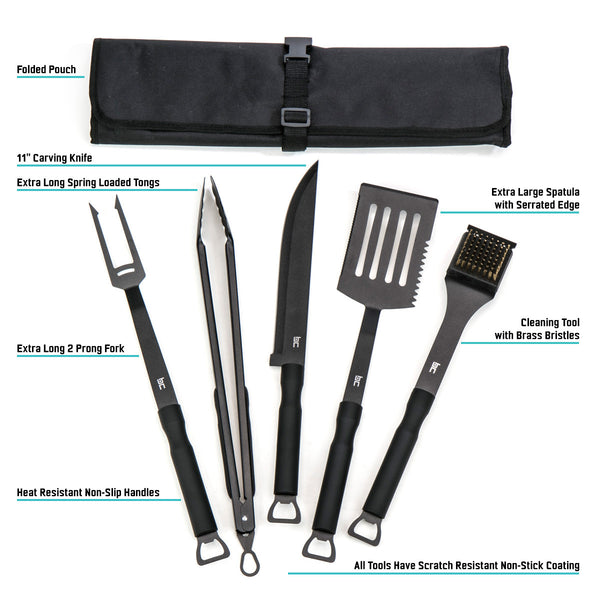 UNDEFEATED BBQ TOOL SET エプロン 二点セット 6-Piece Grill Set – BC LiveBold