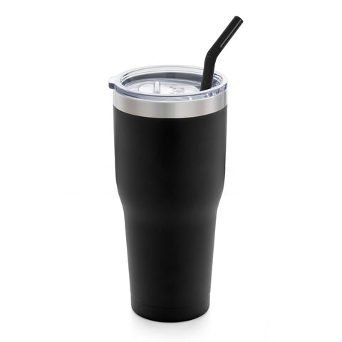 ALBOR Insulated Tumbler - 30 oz w/ Handle, 2 Lids, 2 Straw, Brush & Storage  Bag - Black, 30 Oz - Gerbes Super Markets